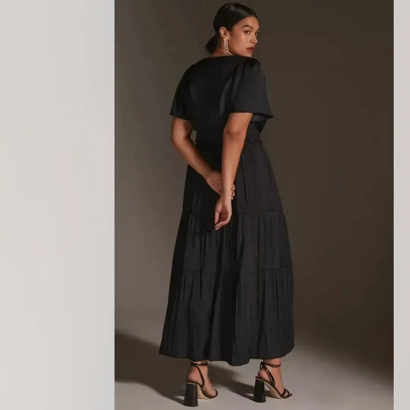 NWT Anthropologie The Somerset Silky Maxi Dress in Black size S - Picture 8 of 16